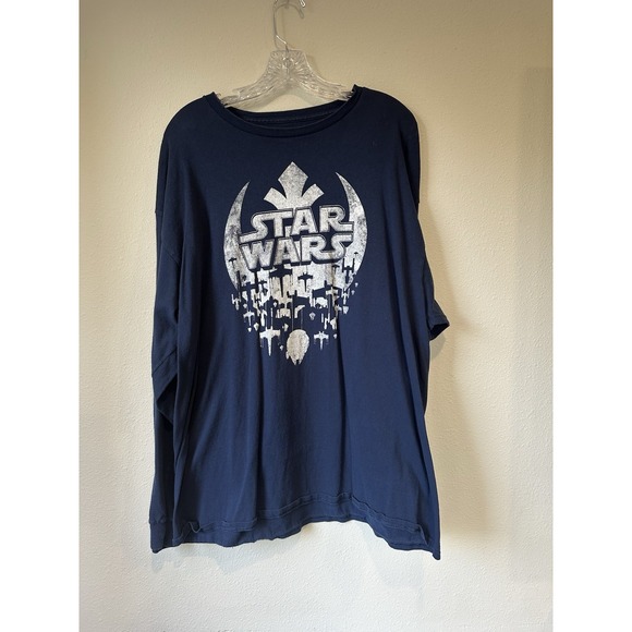 Star Wars Long Sleeve Shirt - Men's 2X - View Photos - Graphic Blue Skywalker - Picture 1 of 4